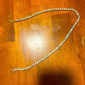 Gold tennis chain and watch set or sold separately